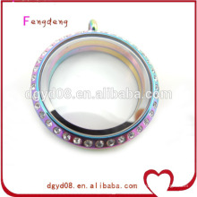 2015hot sale jewelry crystal locket stainless steel floating charm lockets